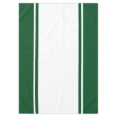 Sporty 70er Camp Grüne weiße Racing Streifen Tischdecke (Vorderseite)