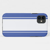 Sporty 70er Summer Blue Wide White Racing Streifen Case-Mate iPhone Hülle (Rückseite (Horizontal))