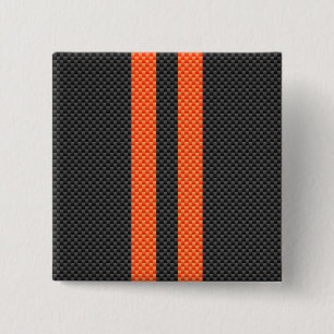 Sporty Accent Orange Streifen Carbon Style Print Button