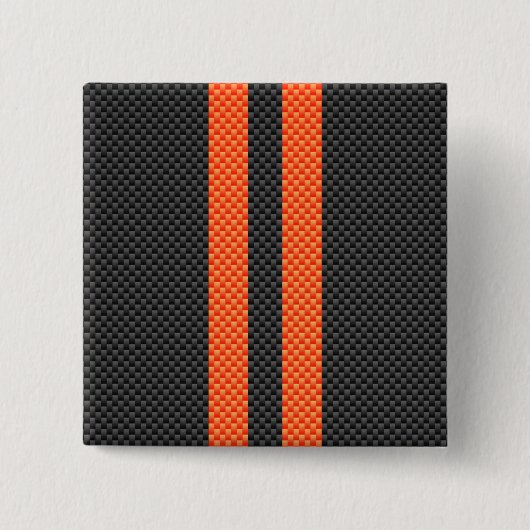 Sporty Accent Orange Streifen Carbon Style Print Button (Vorderseite)
