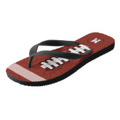 Sporty American Football Mit Monogramm Flip Flops Badesandalen (Schrägansicht)