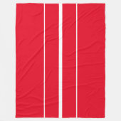 Sporty Athletic Bright Red White Racing Stripes Fleecedecke (Vorderseite)