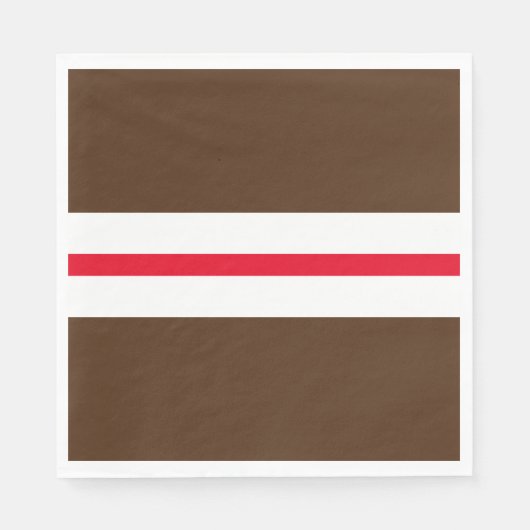Sporty Athletic Brown Red White Racing Stripes Serviette (Vorderseite)
