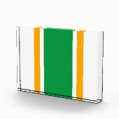 Sporty Athletic Green Yellow White Racing Stripes Fotoblock (Rechts)