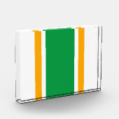 Sporty Athletic Green Yellow White Racing Stripes Fotoblock (Links)