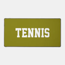 Sporty Athletic White TENNIS Text On Golden Olive