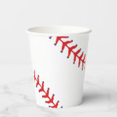 Sporty-Baseball Classic Red & White Sports Themed Pappbecher (Rückseite)