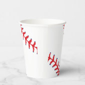 Sporty-Baseball Classic Red & White Sports Themed Pappbecher (Rechts)