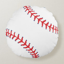Sporty-Baseball Classic Red & White Sports Themed Rundes Kissen
