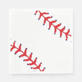 Sporty-Baseball Classic Red & White Sports Themed Serviette
