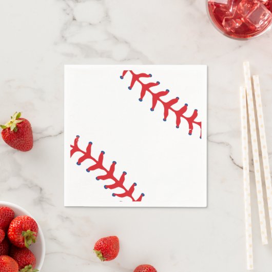 Sporty-Baseball Classic Red & White Sports Themed Serviette (Beispiel)