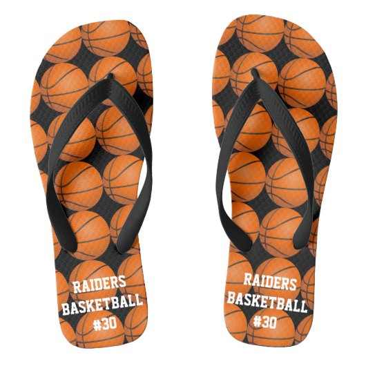 Sporty Basketball FlipFlops Team Name Badesandalen (Fußbett)