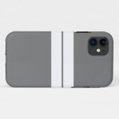 Sporty Beruflich Gray Twin White Racing Stripes Case-Mate iPhone Hülle (Rückseite (Horizontal))