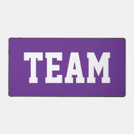 Sporty Big Bold TEAM White Text On Royal Purple Schreibtischunterlage
