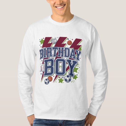 Sporty Birthday Boy T-Shirt (Vorderseite)