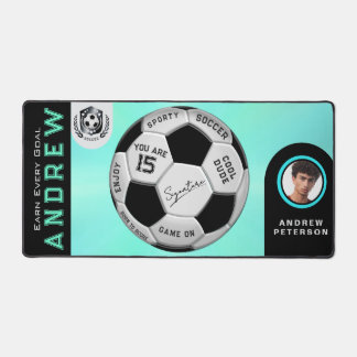 Sporty Birthday Gift For Kids   | Custom Soccer Schreibtischunterlage