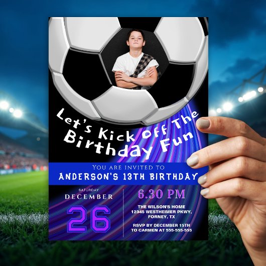 Sporty Birthday Photo Invitation For Boys  Einladung