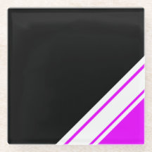 Sporty Black Bold Pink White Slant Racing Streifen