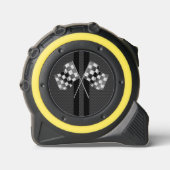 Sporty Black Carbon Fibre Racing Stripes Maßband (Vorderseite)