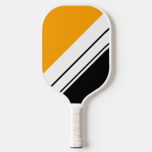 Sporty Black Golden Yellow White Racing Stripes