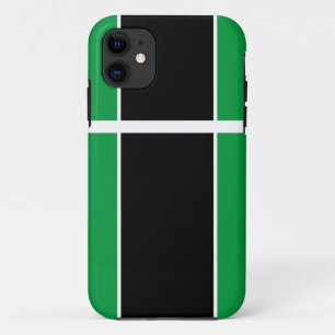 Sporty Black Green White Racing Stripes Case-Mate iPhone Hülle