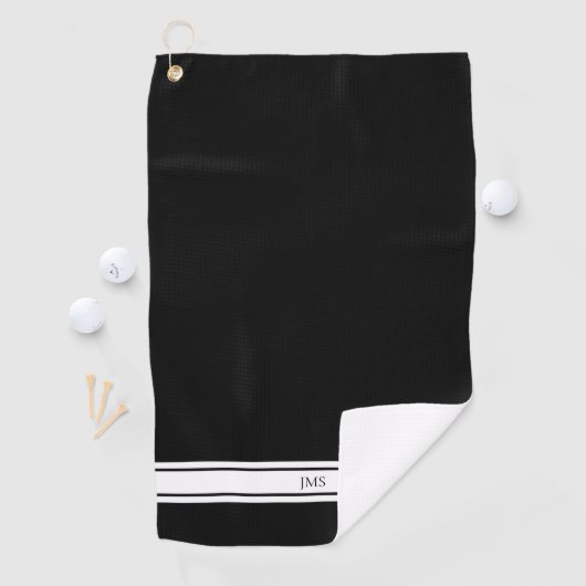 Sporty Black Monogram Golf Handtuch (Insitu)