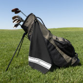 Sporty Black Monogram Golf Handtuch (Gras)