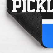 Sporty Block PICKLEBALL Sky Blue Black Stripes Mousepad (Ecke)