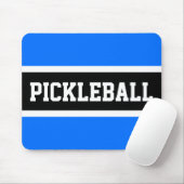 Sporty Block PICKLEBALL Sky Blue Black Stripes Mousepad (Mit Mouse)