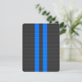 Sporty Blue Carbon Fibre Racing Stripes (Stehend Vorderseite)