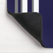 Sporty Blue Gray & White Strip Mouse Pad Mousepad (Ecke)
