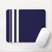 Sporty Blue Gray & White Strip Mouse Pad Mousepad (Mit Mouse)
