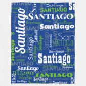 Sporty Blue Green Name Wiederholung Muster Stadiiu Fleecedecke (Vorderseite)