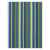 Sporty Blue Green Stripes Tablecloth Tischdecke (Vorderseite)