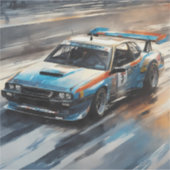 Sporty Blue Racing Auto Aufkleber (Vorderseite)