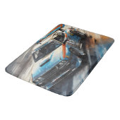 Sporty Blue Racing Auto Badematte (Schrägansicht)