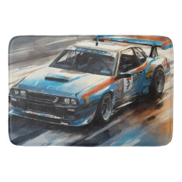 Sporty Blue Racing Auto Badematte