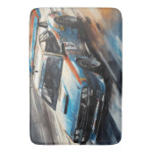 Sporty Blue Racing Auto Badematte (Vorderseite Vertikal)