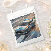 Sporty Blue Racing Auto Geschenktütchen (Ausgeschnitten)