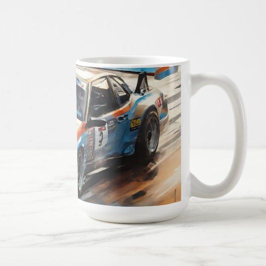 Sporty Blue Racing Auto Kaffeetasse (Rechts)