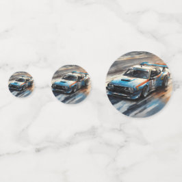 Sporty Blue Racing Auto Konfetti