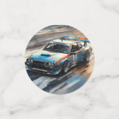 Sporty Blue Racing Auto Konfetti (Klein Vorderseite)