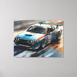Sporty Blue Racing Auto Leinwanddruck