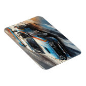 Sporty Blue Racing Auto Magnet (Rechte Seite)