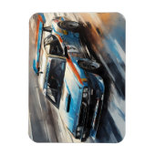 Sporty Blue Racing Auto Magnet (Vertikal)