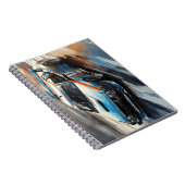 Sporty Blue Racing Auto Notizblock (Rechte Seite)