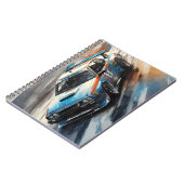 Sporty Blue Racing Auto Notizblock (Linke Seite)