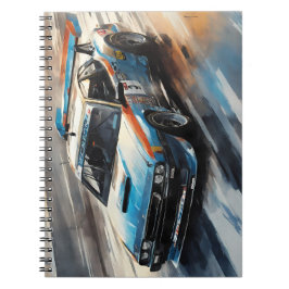 Sporty Blue Racing Auto Notizblock