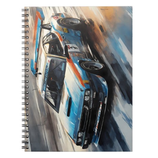 Sporty Blue Racing Auto Notizblock (Vorderseite)