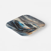 Sporty Blue Racing Auto Pappteller (Gewinkelt)